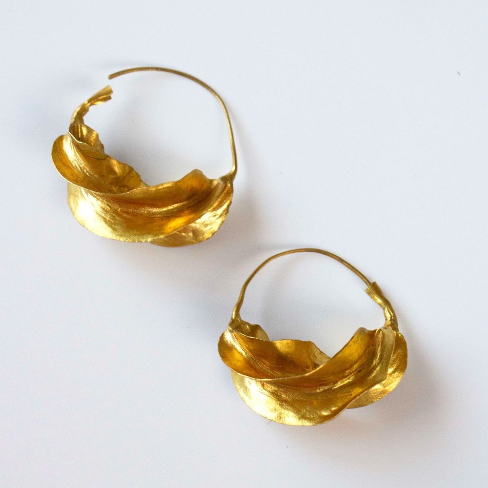 Golden Twist Hoop Earrings